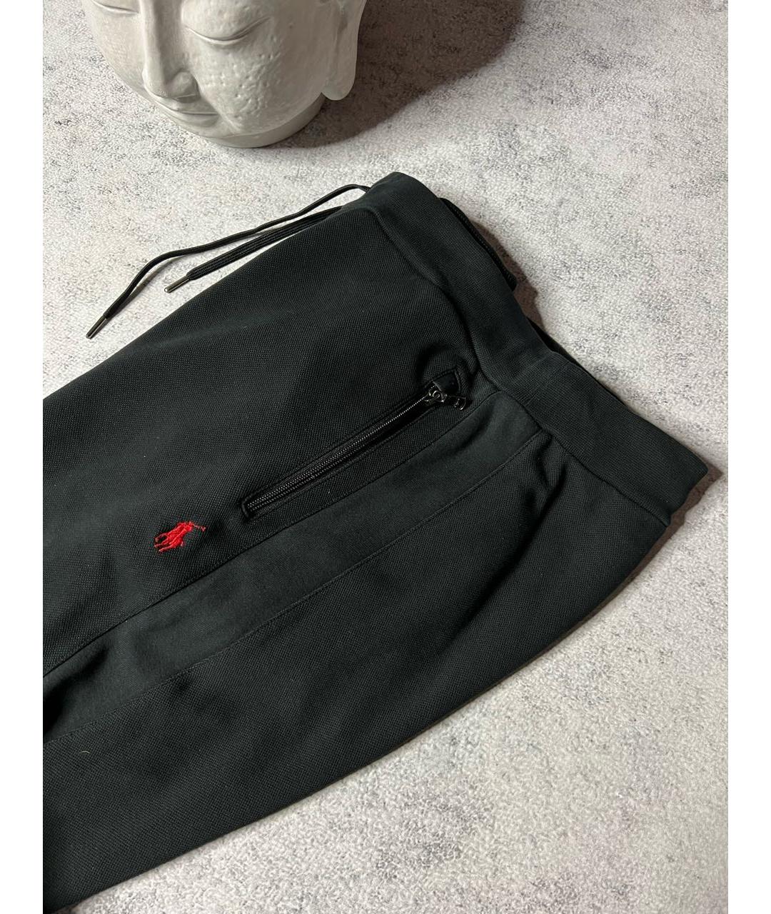RALPH LAUREN Черные хлопковые повседневные брюки, фото 3