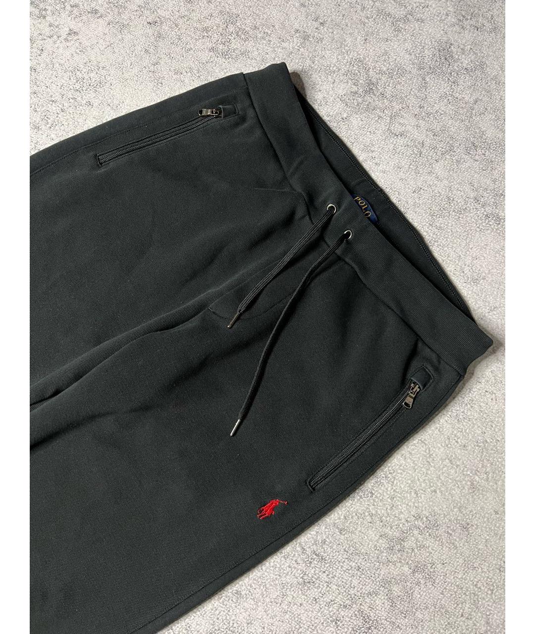 RALPH LAUREN Черные хлопковые повседневные брюки, фото 4