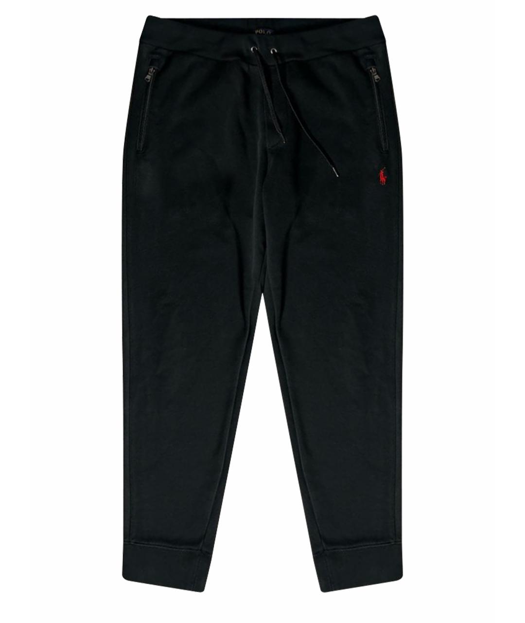RALPH LAUREN Черные хлопковые повседневные брюки, фото 1
