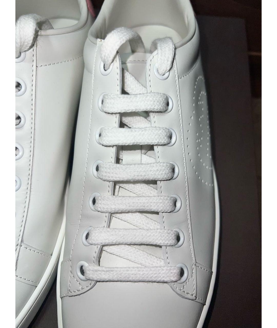 GUCCI Белые кожаные кеды, фото 3