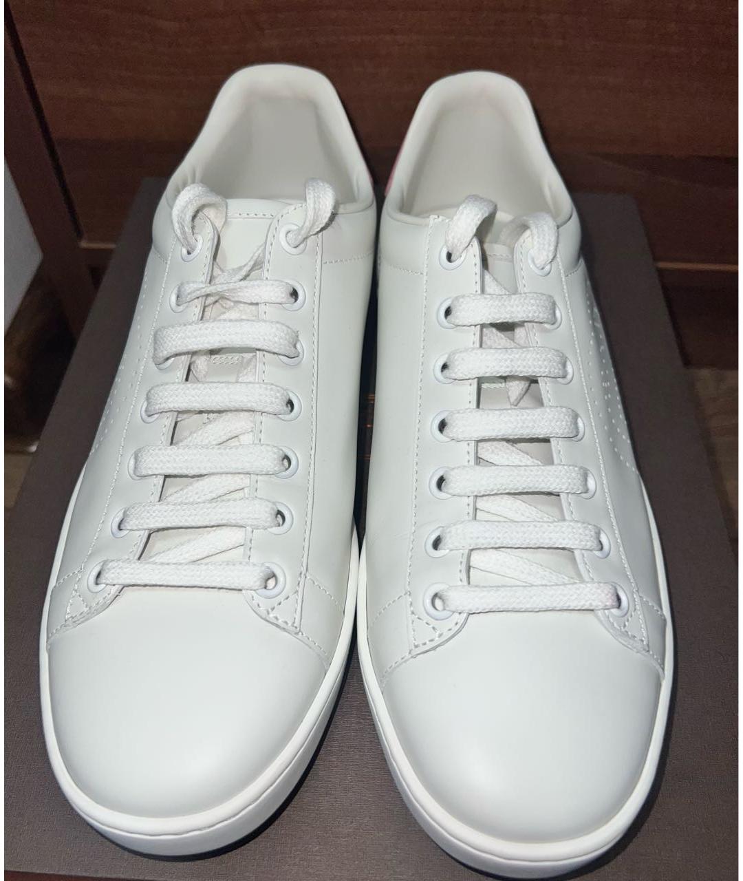 GUCCI Белые кожаные кеды, фото 2