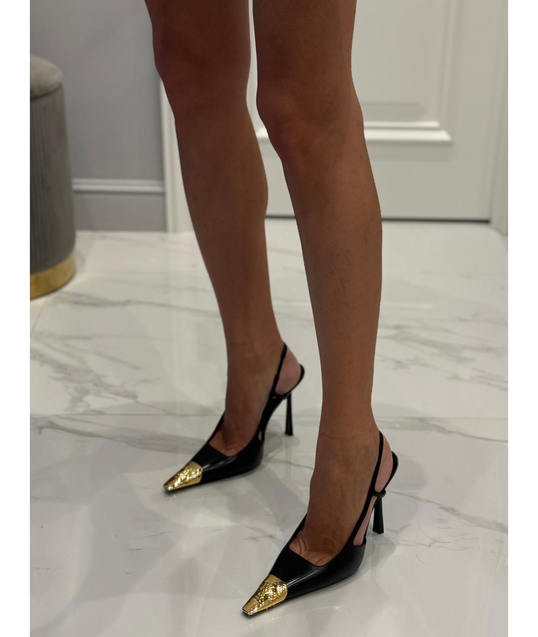 SAINT LAURENT Черные кожаные туфли, фото 5