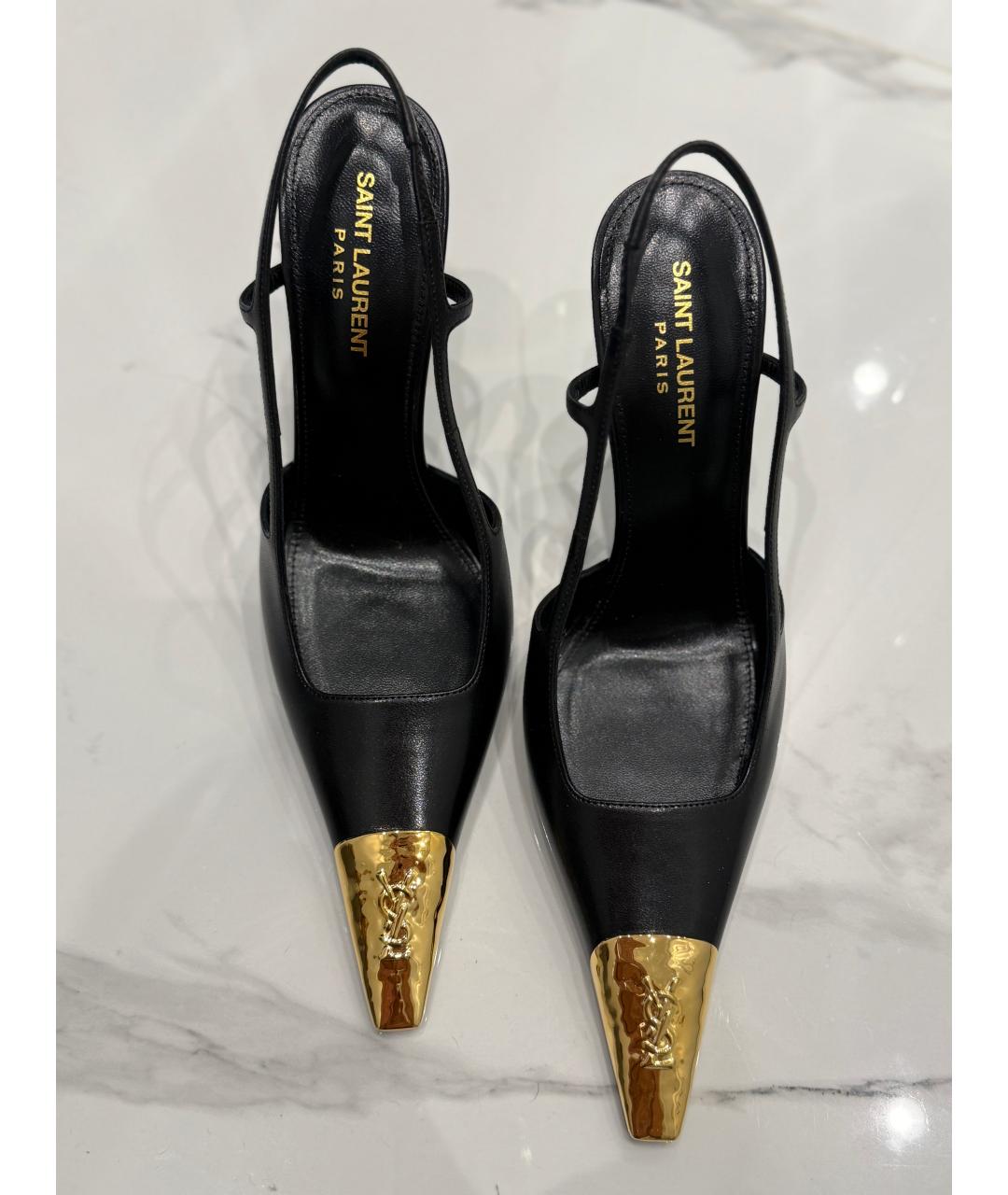 SAINT LAURENT Черные кожаные туфли, фото 3