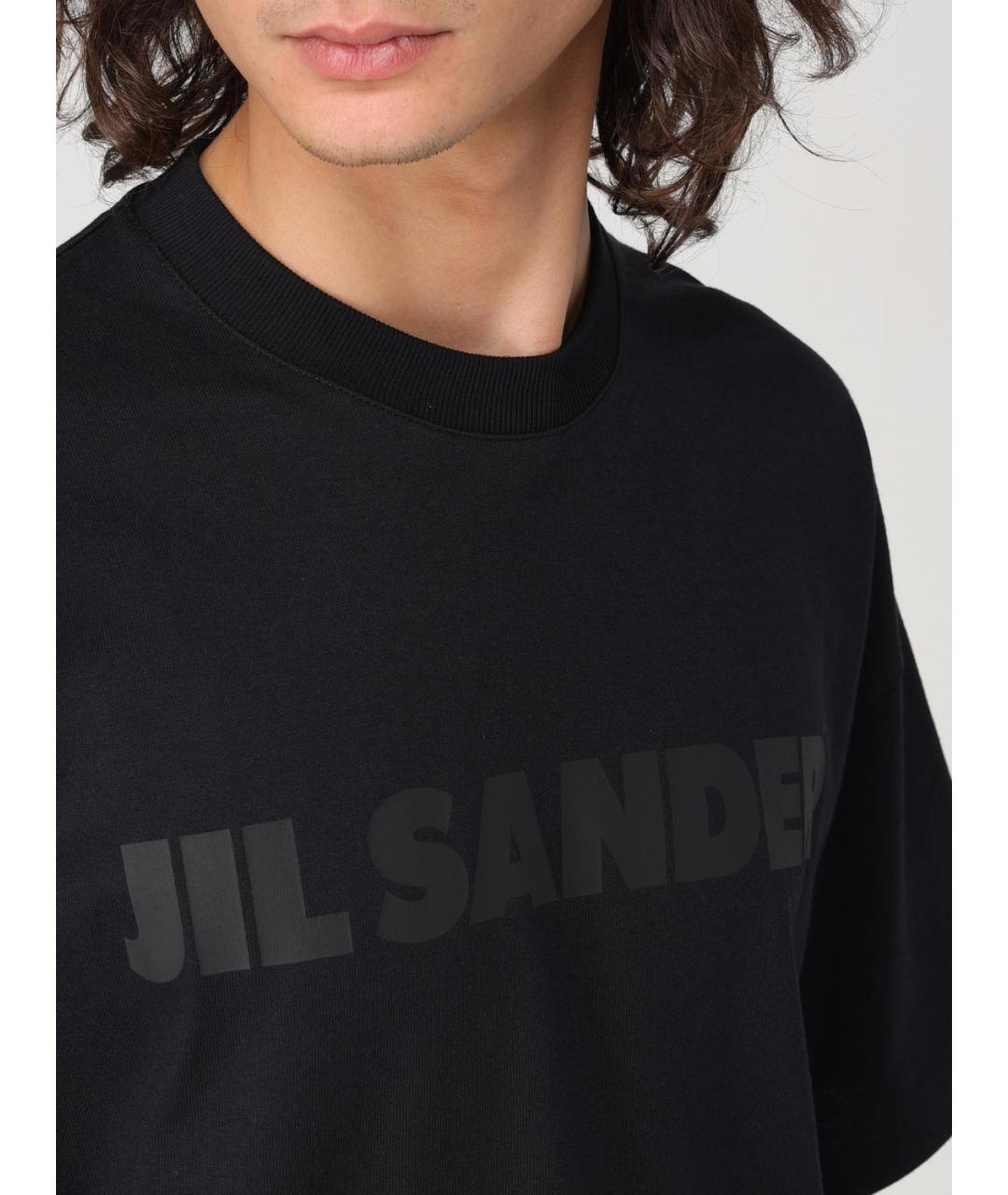 JIL SANDER Черная хлопковая футболка, фото 6