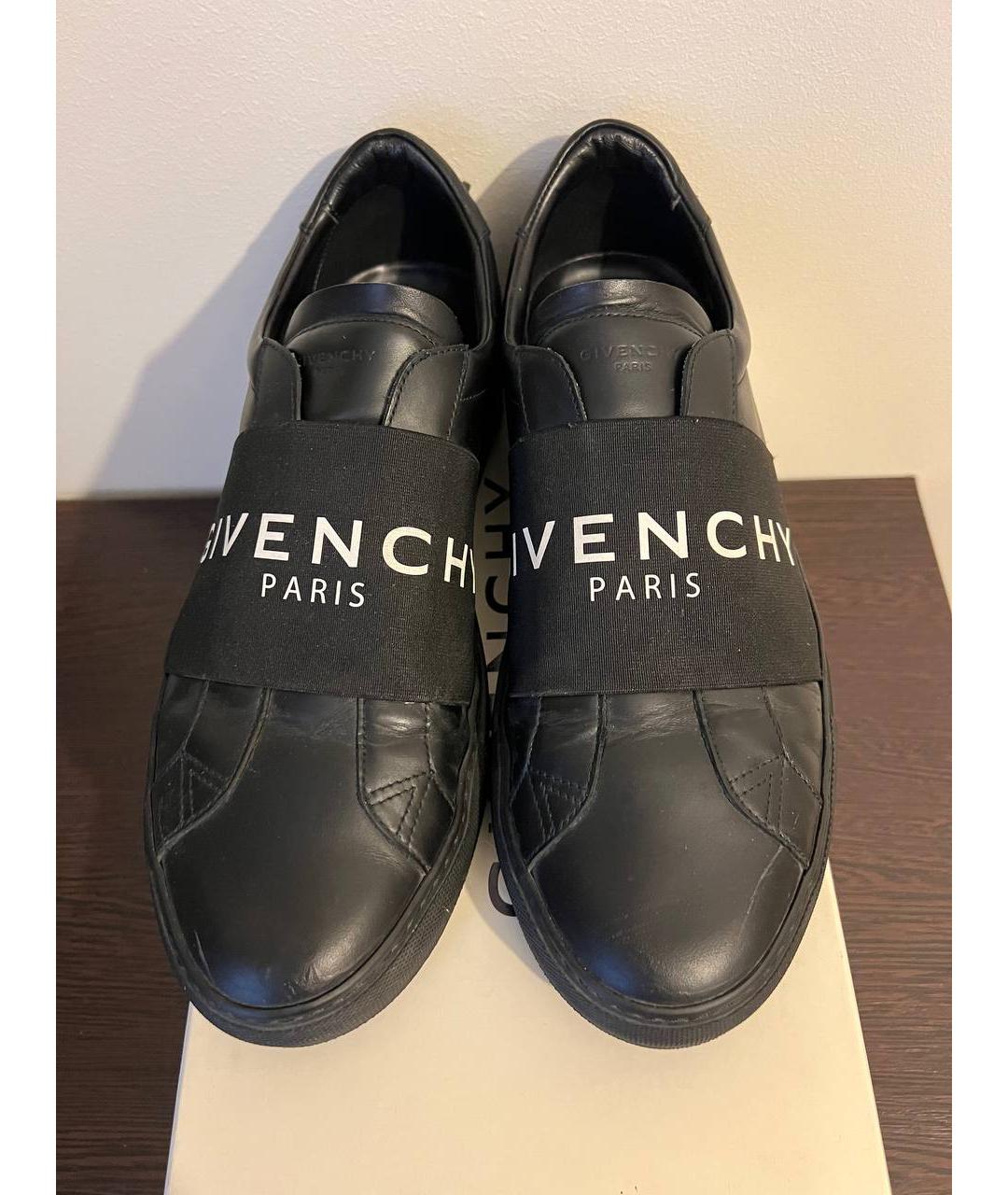 GIVENCHY Черные кожаные низкие кроссовки / кеды, фото 2