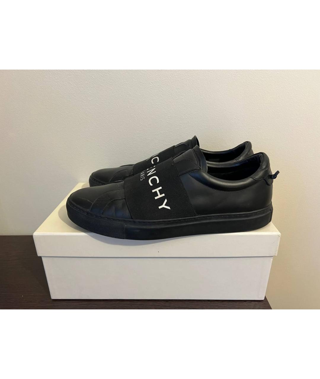 GIVENCHY Черные кожаные низкие кроссовки / кеды, фото 7