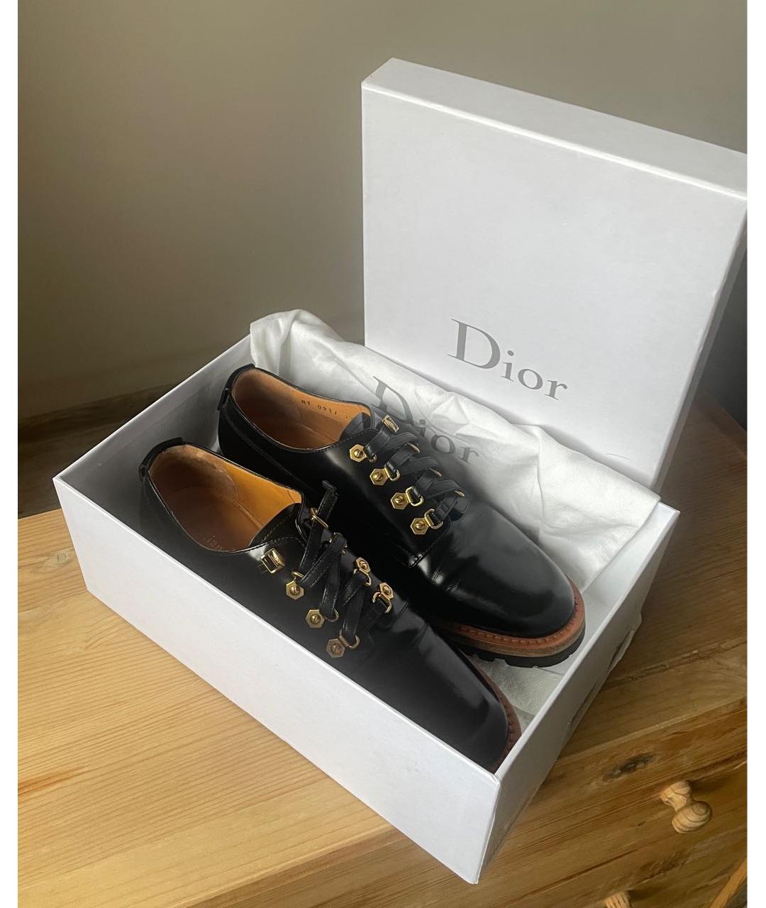 CHRISTIAN DIOR Черные кожаные туфли, фото 7