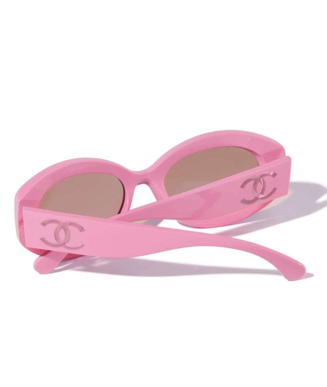 CHANEL Розовые пластиковые солнцезащитные очки, фото 2