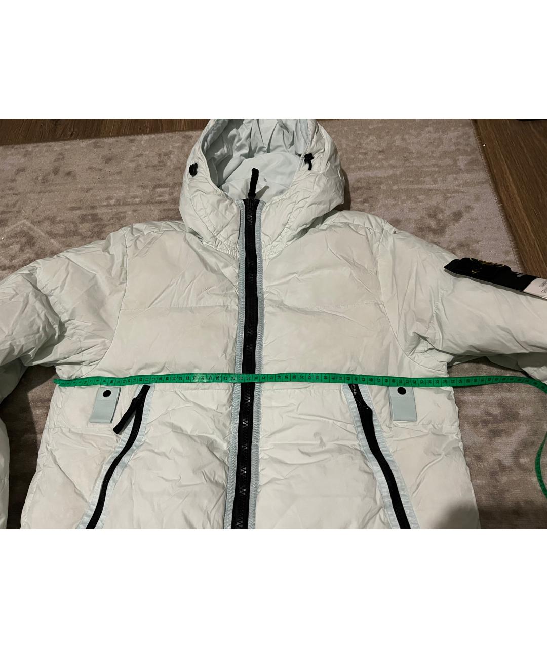 STONE ISLAND Бирюзовый полиэстеровый пуховик, фото 7