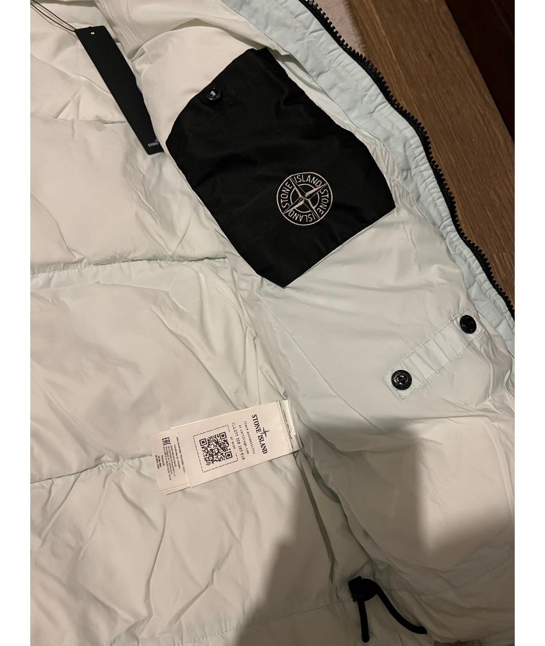 STONE ISLAND Бирюзовый полиэстеровый пуховик, фото 3