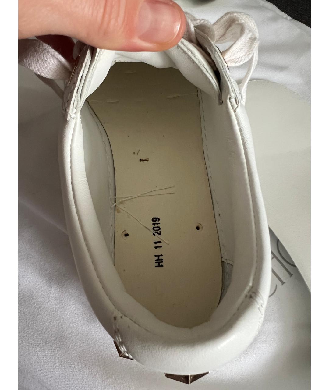JIMMY CHOO Белые кожаные кеды, фото 7