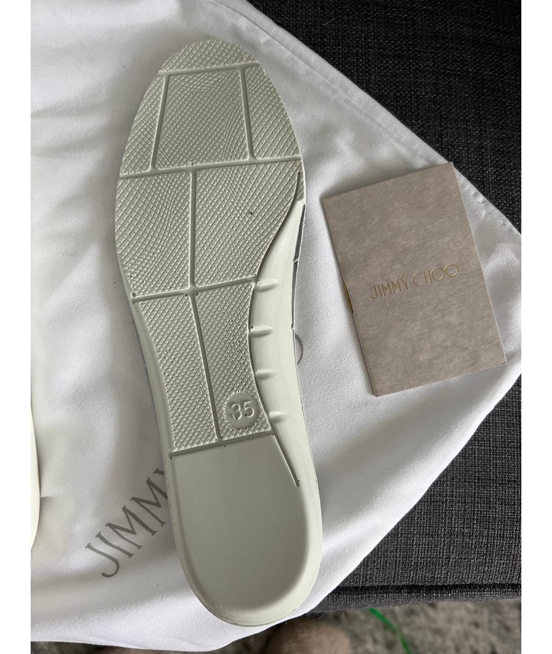 JIMMY CHOO Белые кожаные кеды, фото 9