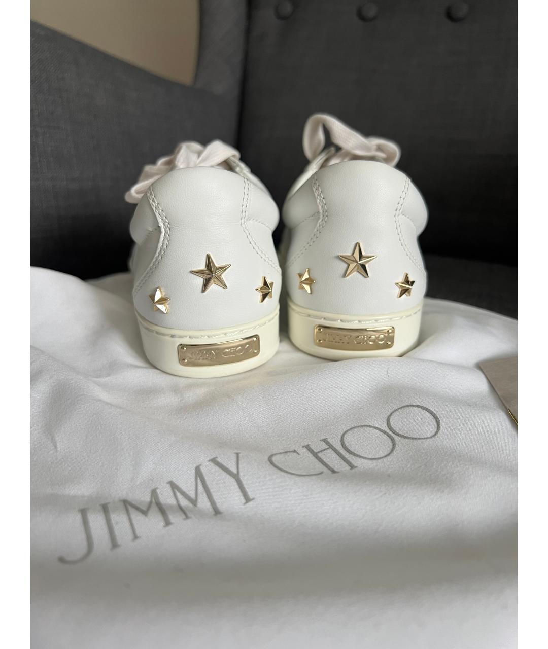 JIMMY CHOO Белые кожаные кеды, фото 3