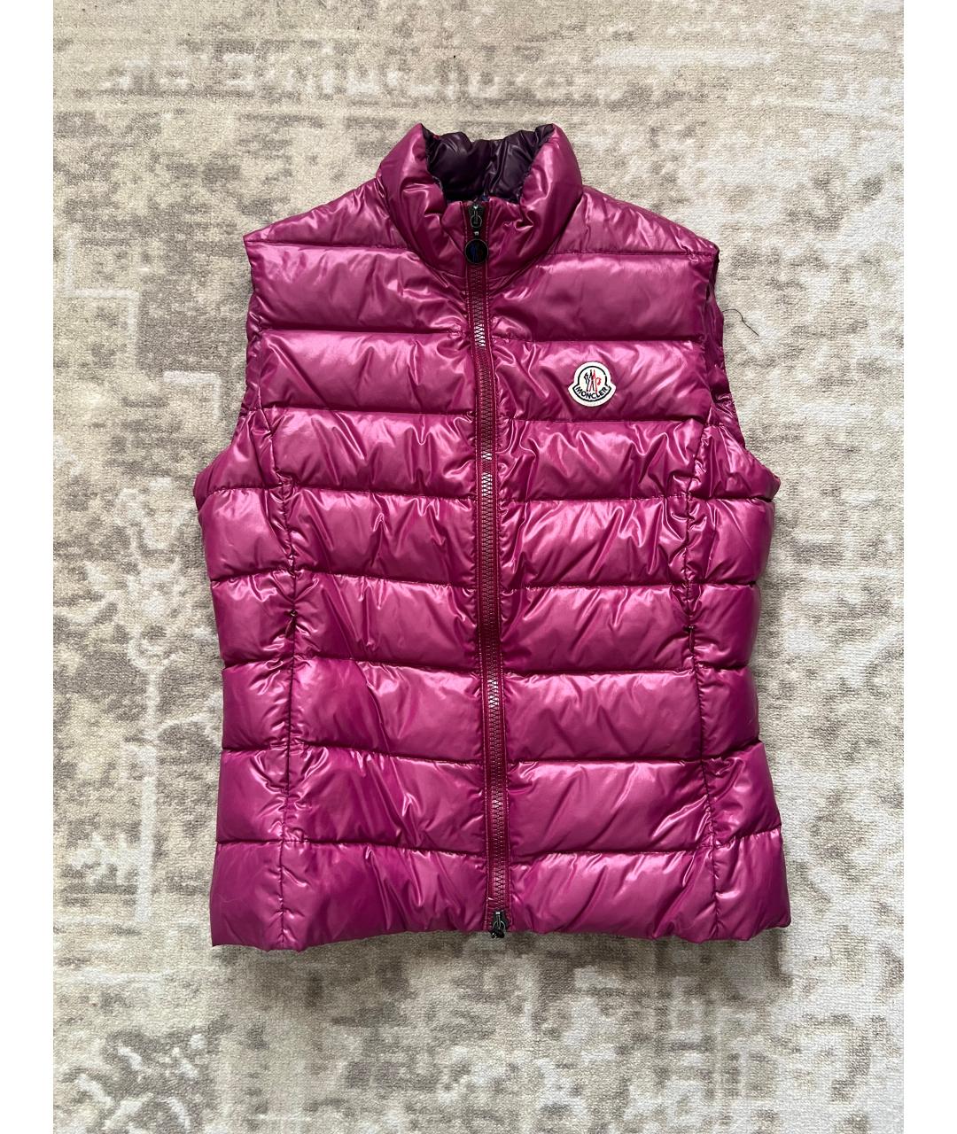 MONCLER Фиолетовый полиэстеровый жилет, фото 10