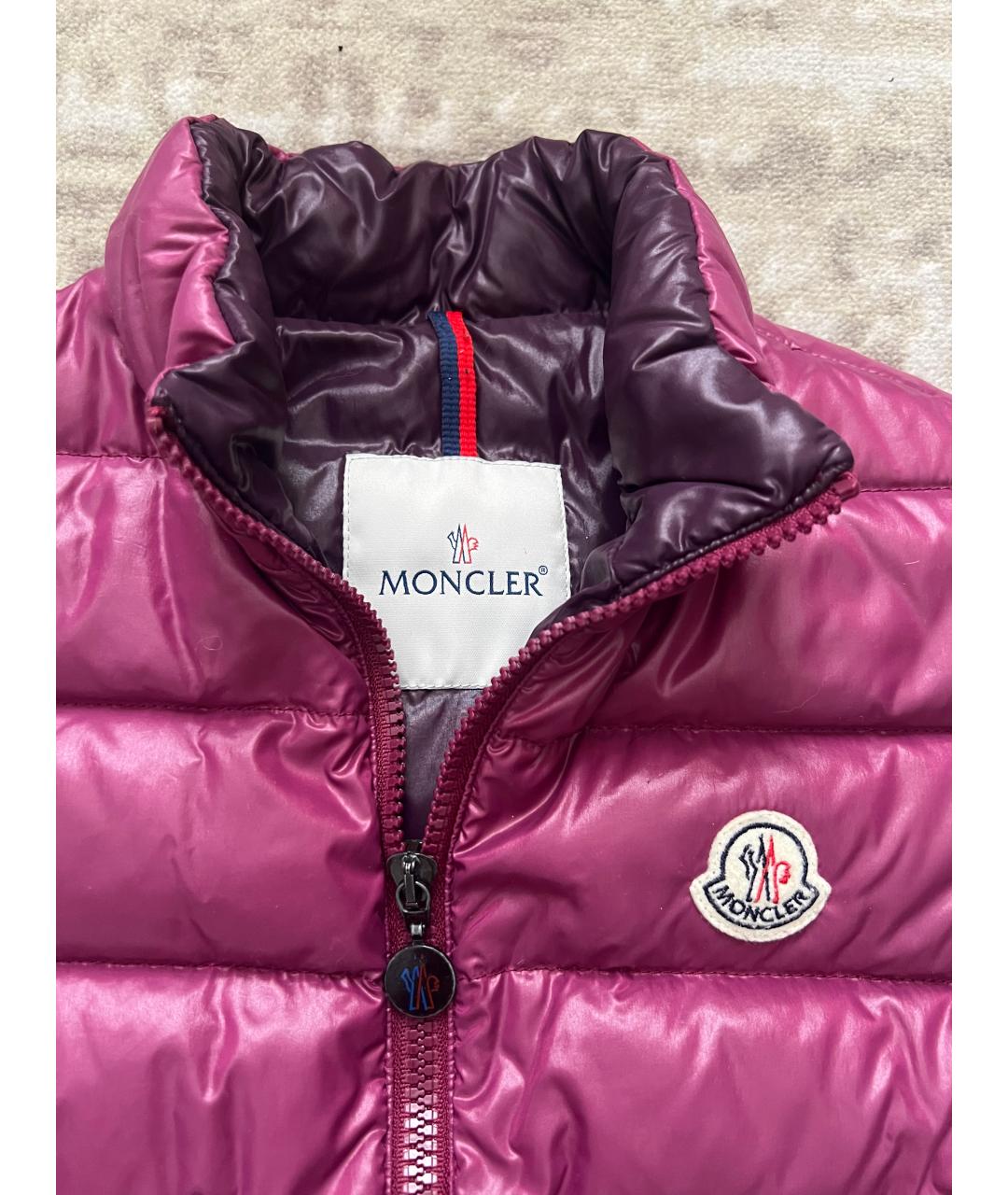 MONCLER Фиолетовый полиэстеровый жилет, фото 4