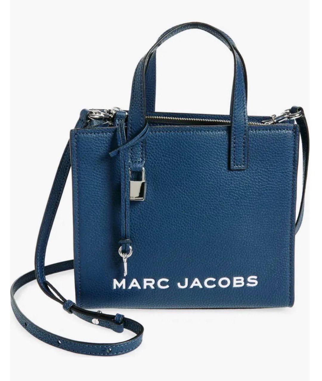 MARC JACOBS Темно-синяя кожаная сумка тоут, фото 4