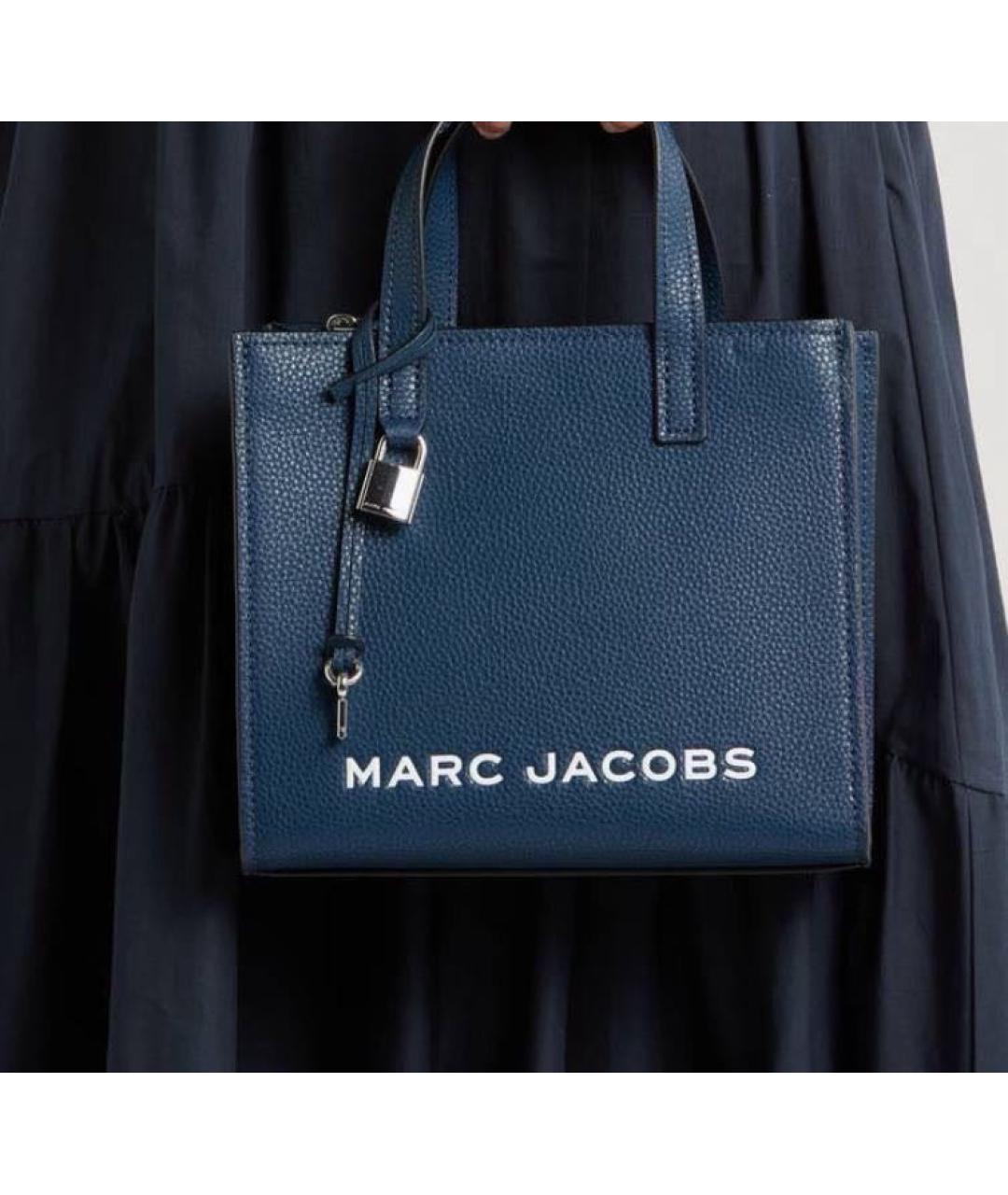 MARC JACOBS Темно-синяя кожаная сумка тоут, фото 2