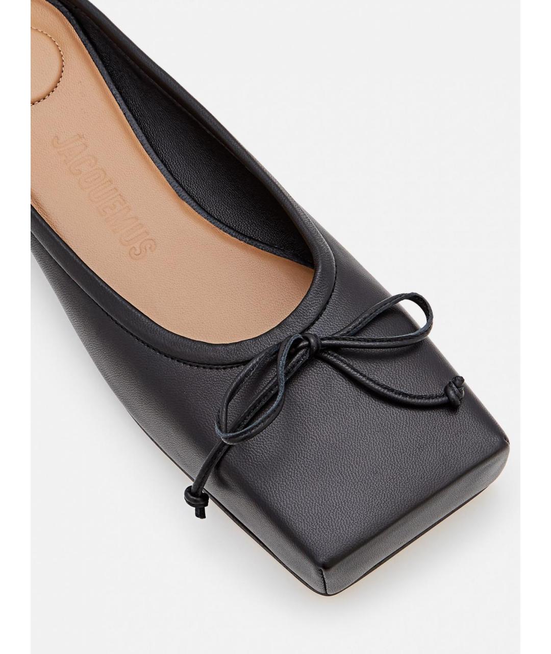 JACQUEMUS Черные кожаные мюли, фото 4