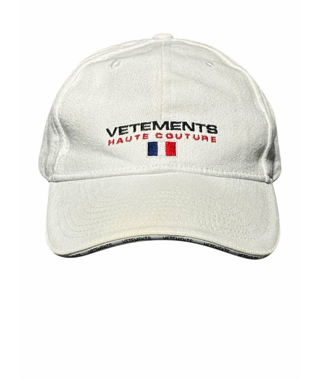 VETEMENTS Белая хлопковая кепка/бейсболка, фото 1