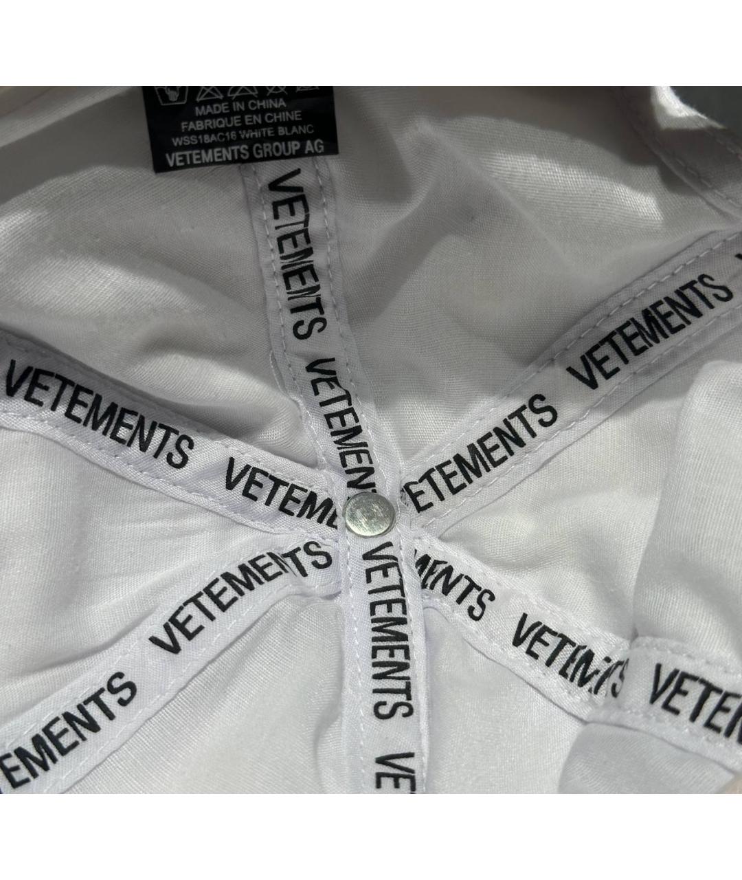 VETEMENTS Белая хлопковая кепка/бейсболка, фото 5