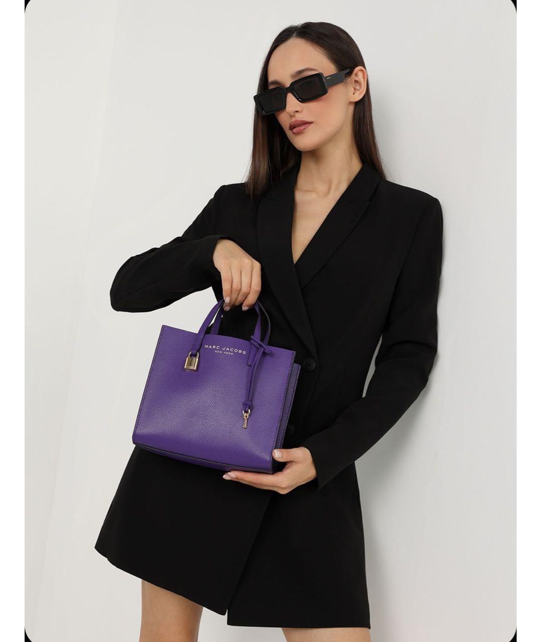 MARC JACOBS Фиолетовая кожаная сумка тоут, фото 4
