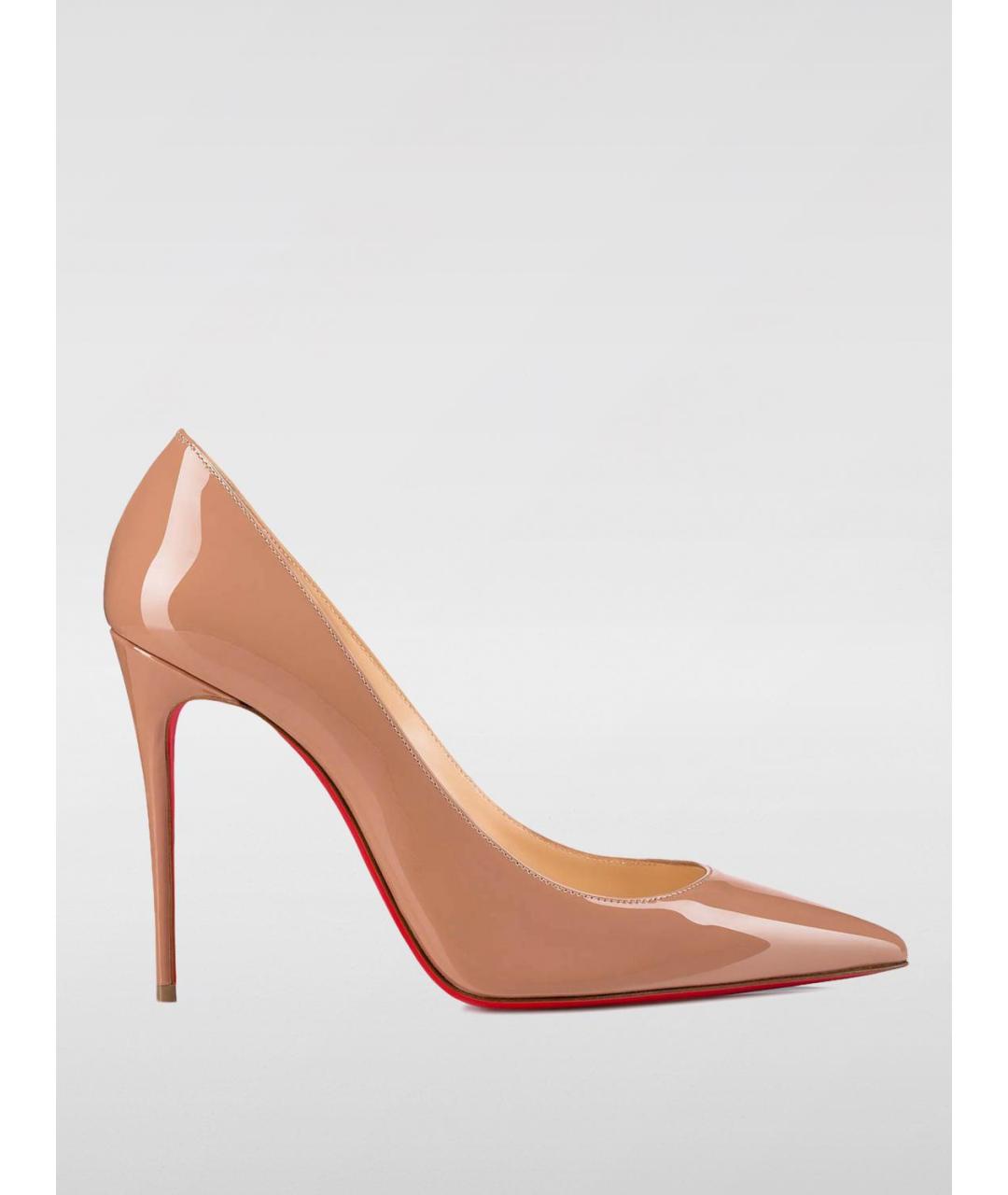 CHRISTIAN LOUBOUTIN Бежевые туфли из лакированной кожи, фото 4