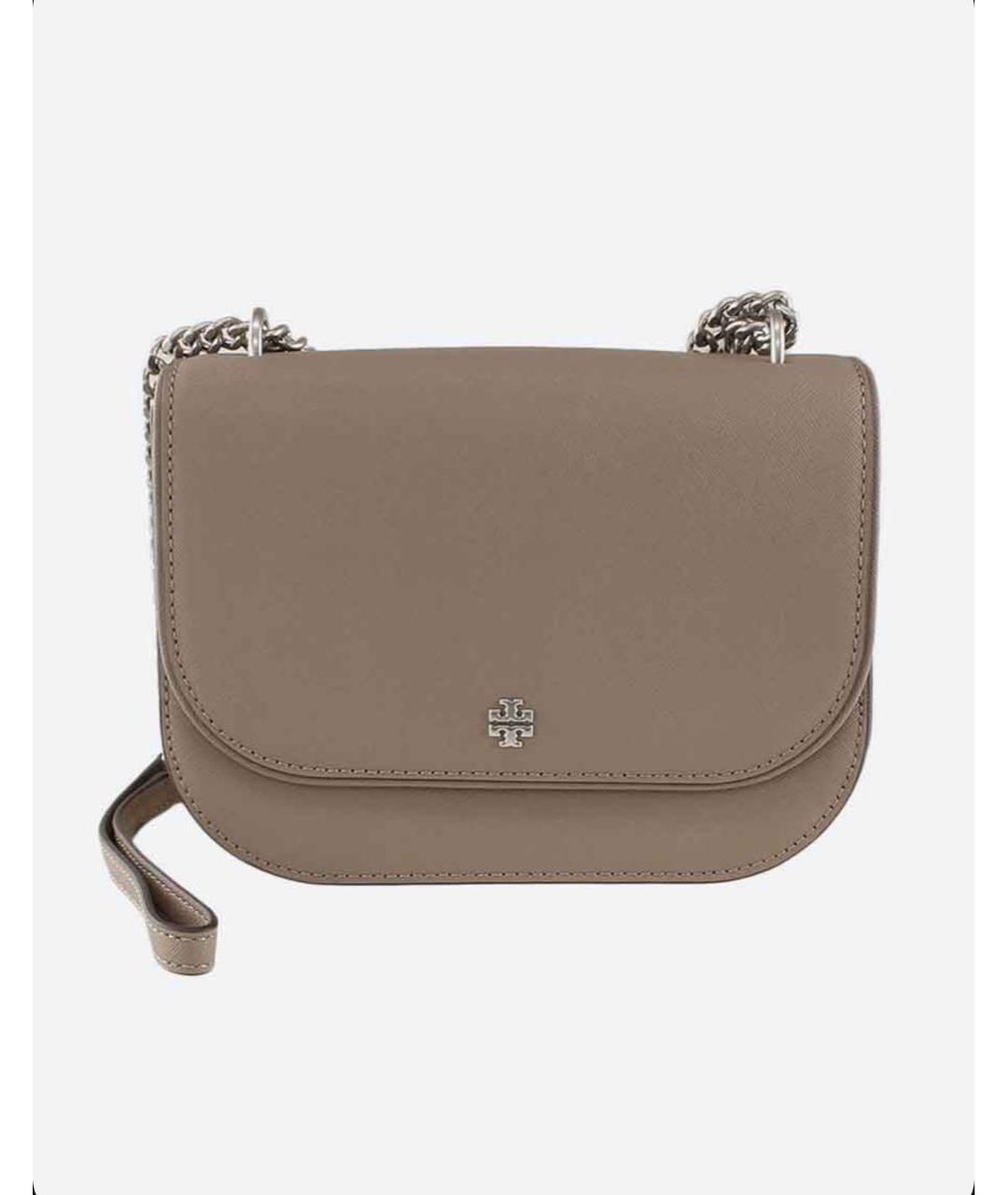 TORY BURCH Бежевая кожаная сумка через плечо, фото 2