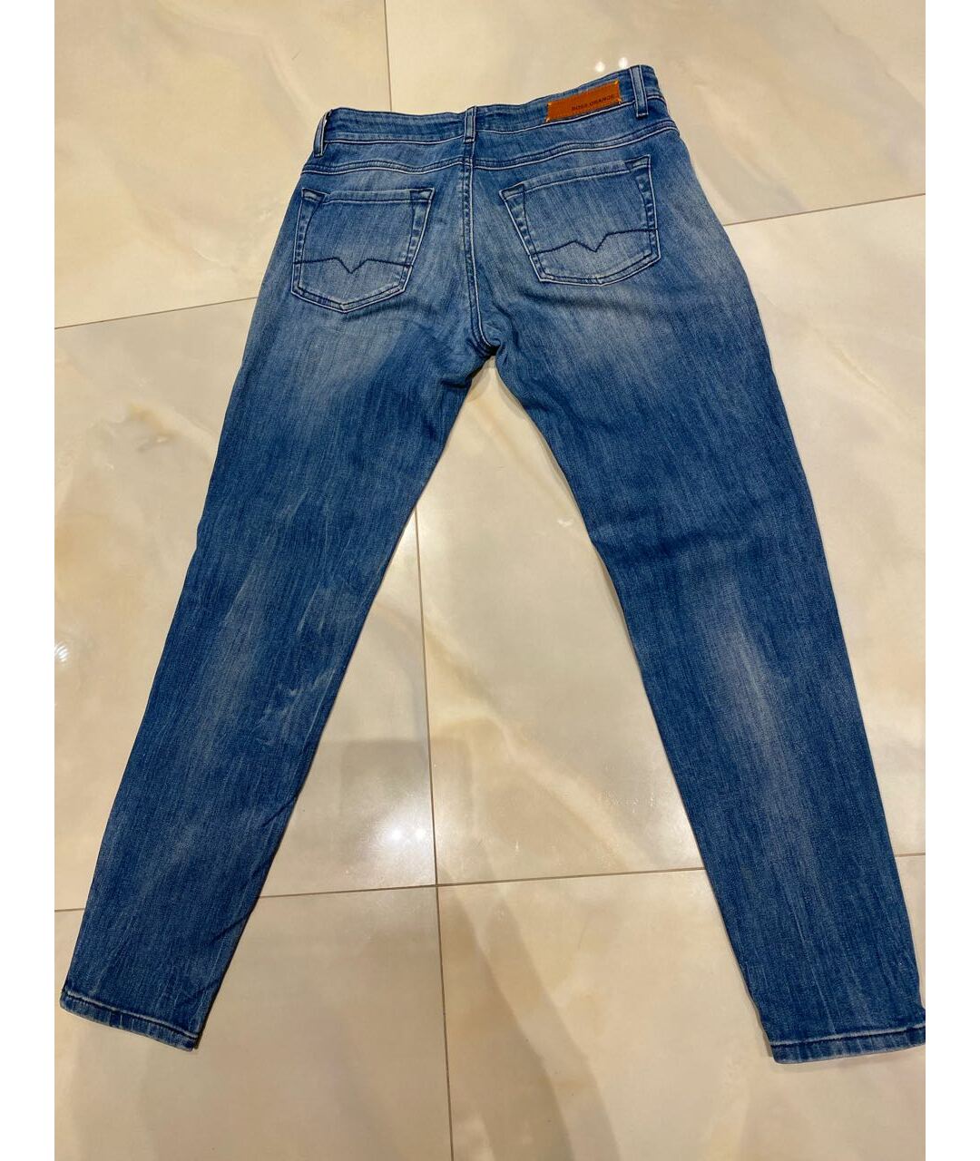 HUGO BOSS Синие хлопко-эластановые джинсы слим, фото 2