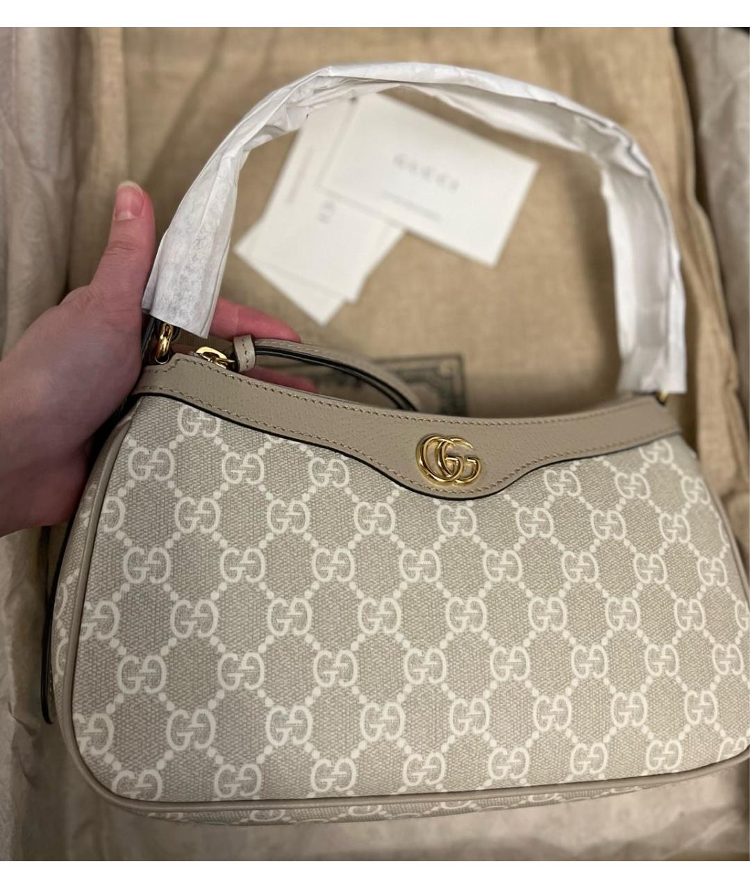 GUCCI Бежевая сумка с короткими ручками, фото 7