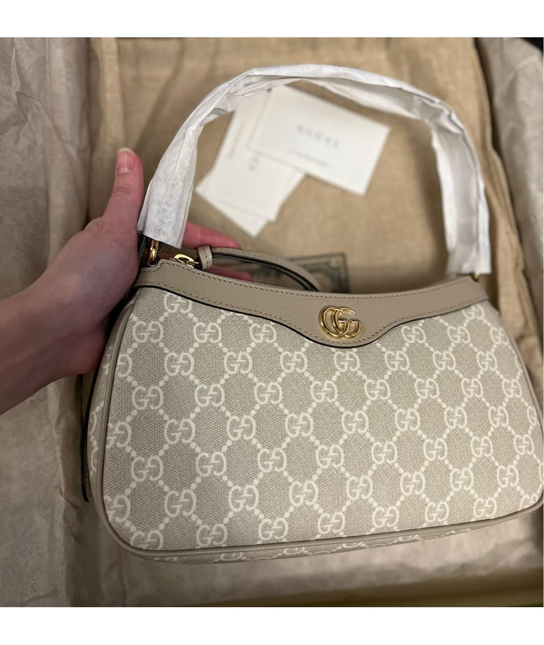 GUCCI Бежевая сумка с короткими ручками, фото 6
