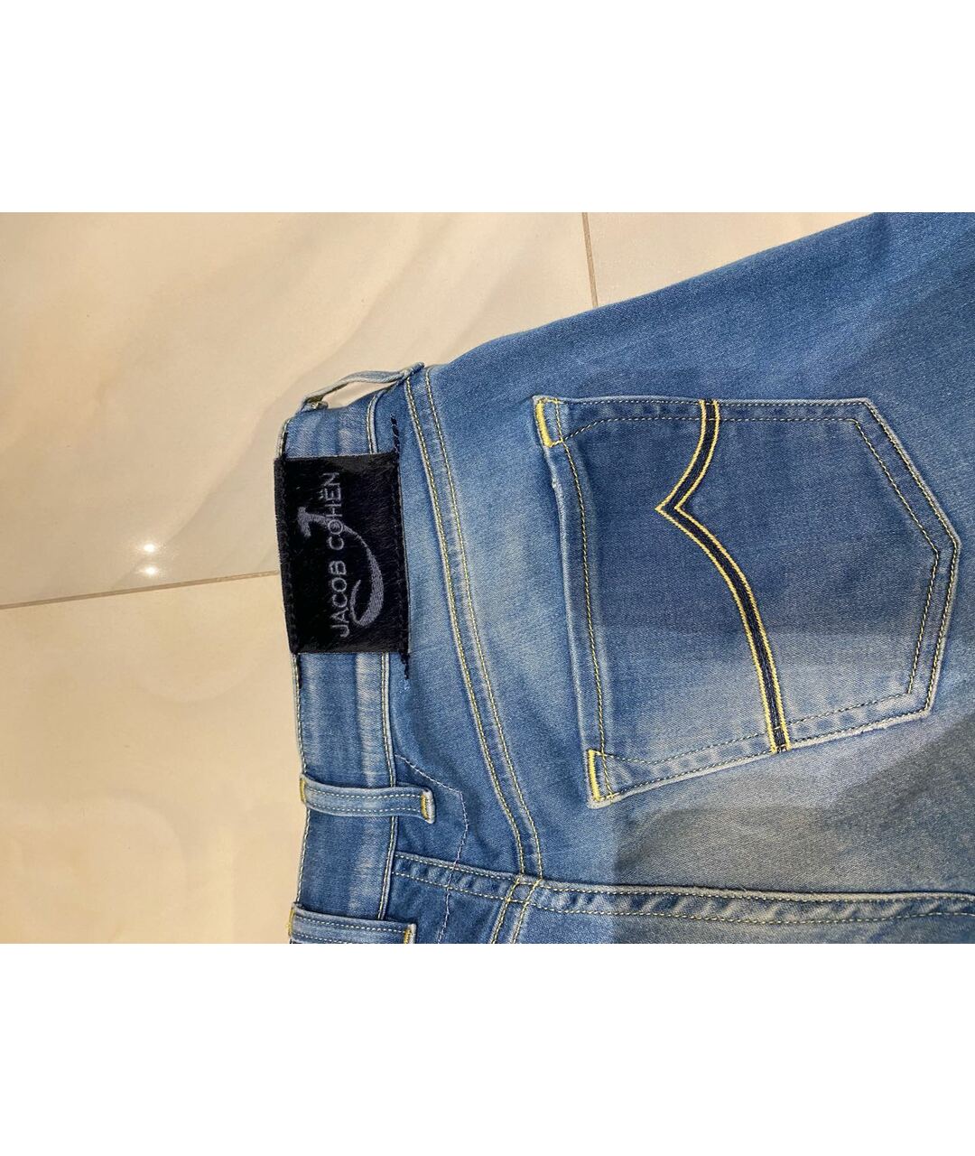 JACOB COHEN Голубые хлопко-эластановые джинсы слим, фото 4