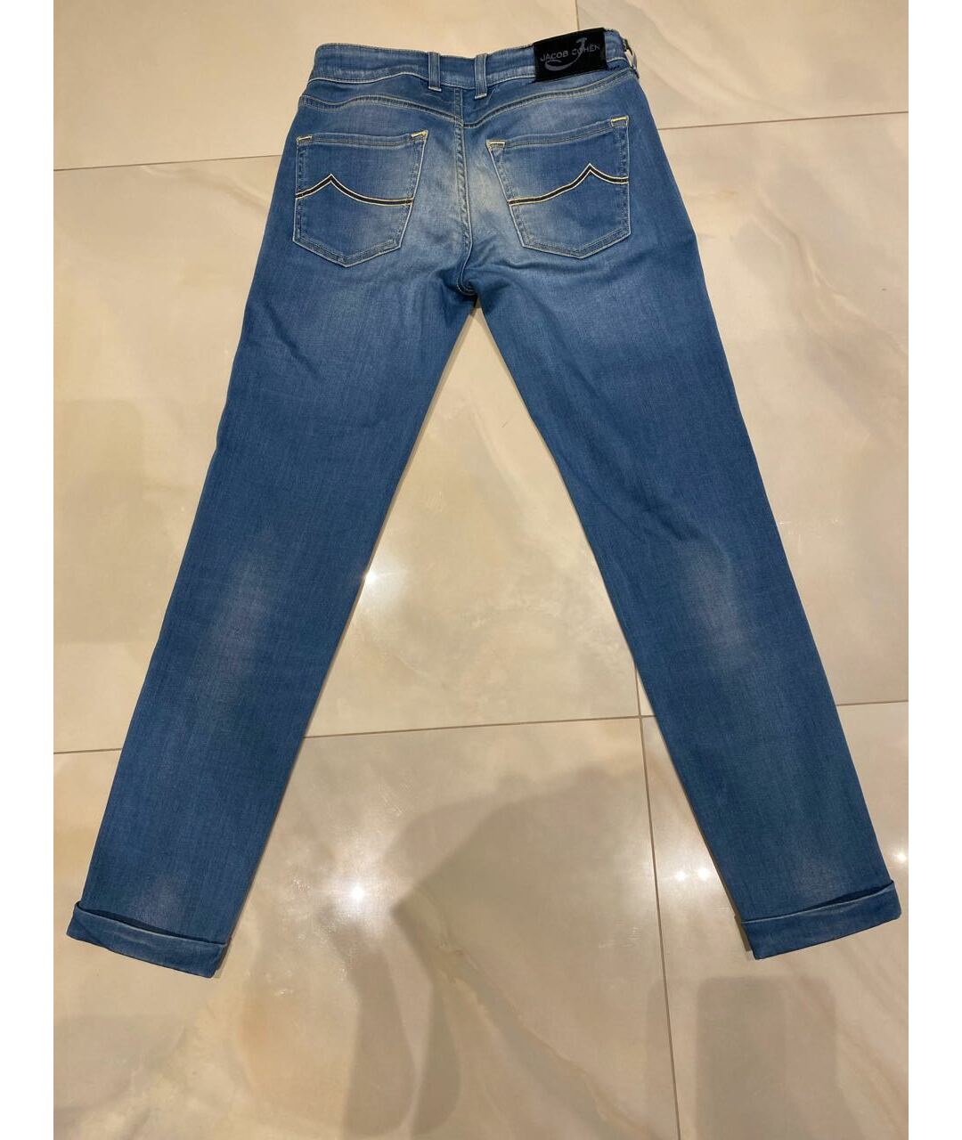 JACOB COHEN Голубые хлопко-эластановые джинсы слим, фото 2