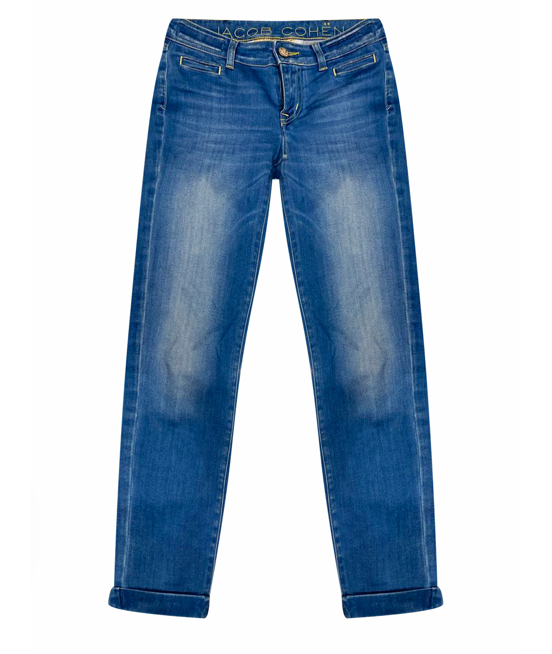 JACOB COHEN Голубые хлопко-эластановые джинсы слим, фото 1