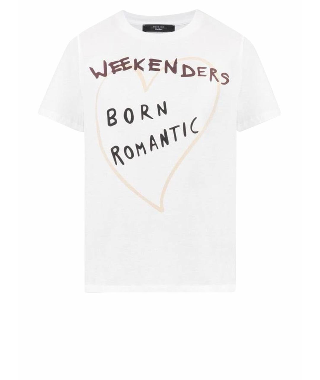 WEEKEND MAX MARA Белая хлопковая футболка, фото 1