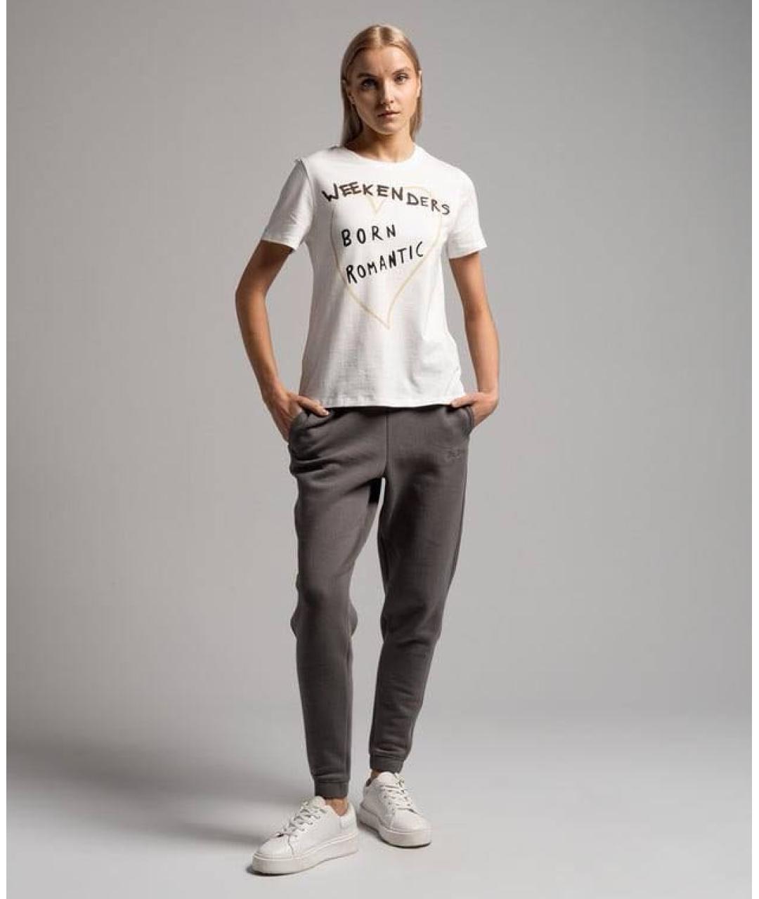 WEEKEND MAX MARA Белая хлопковая футболка, фото 2