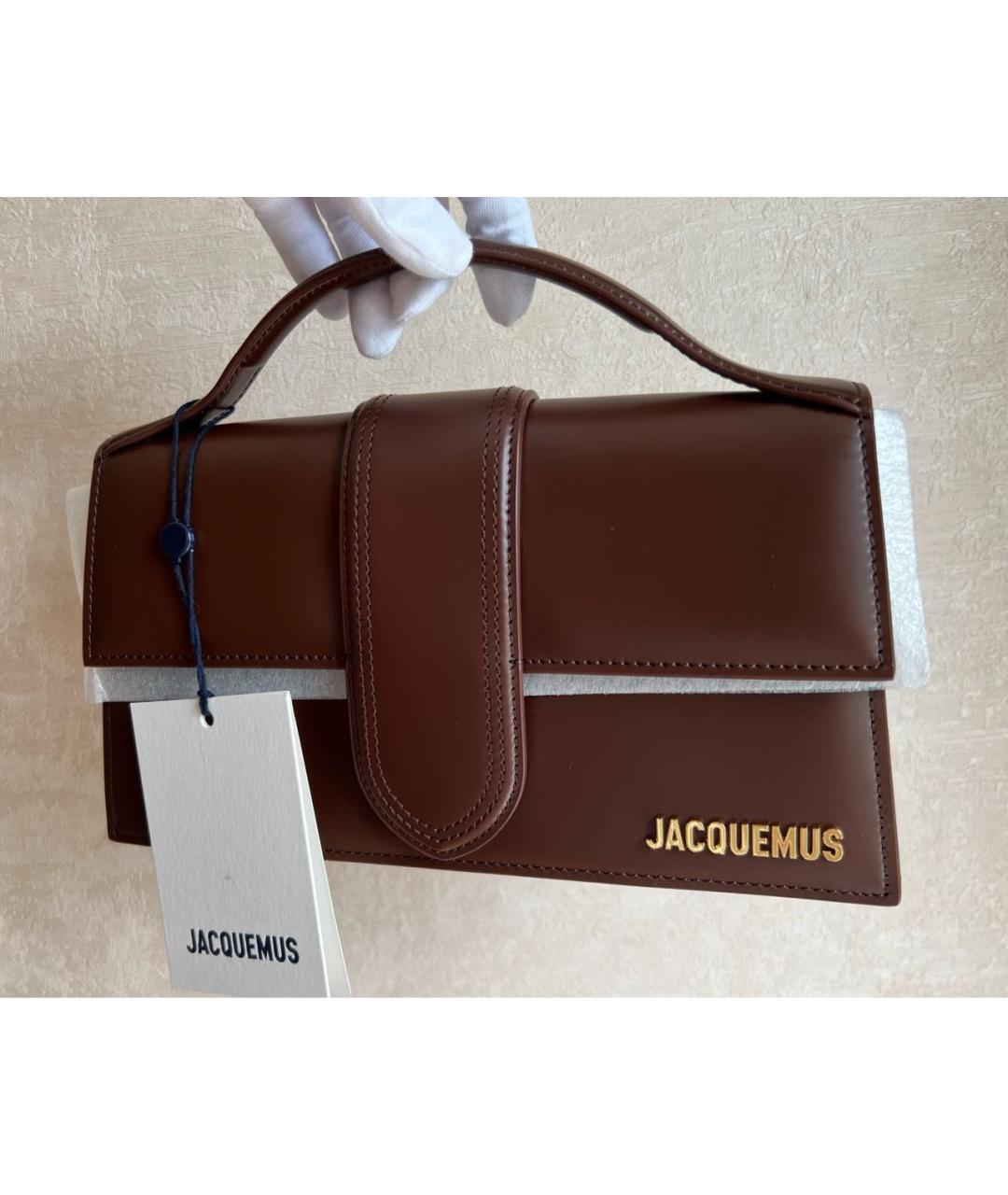 JACQUEMUS Коричневая кожаная сумка через плечо, фото 2