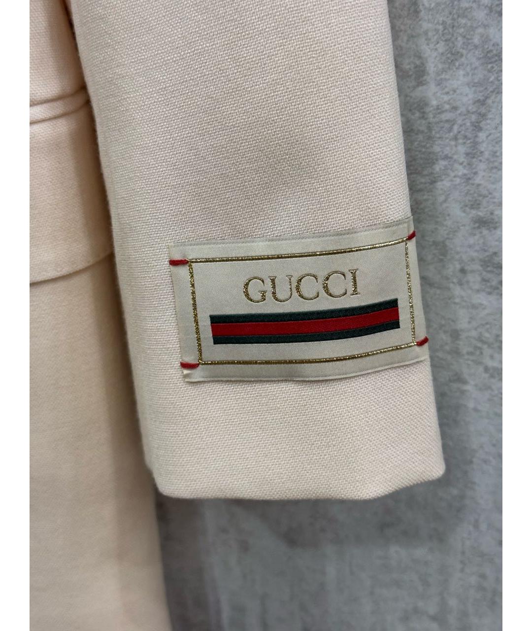 GUCCI Бежевый шерстяной жакет/пиджак, фото 4