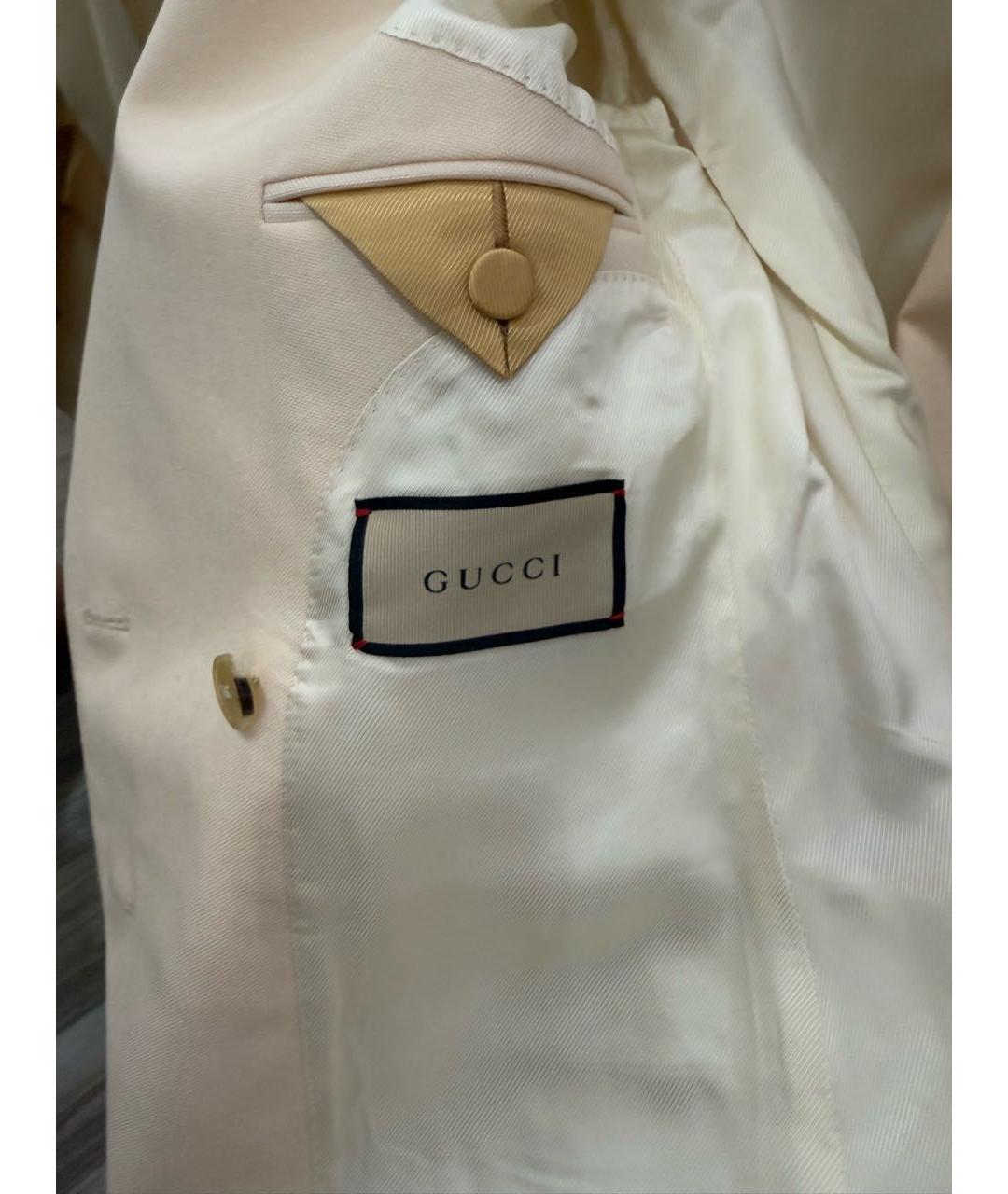 GUCCI Бежевый шерстяной жакет/пиджак, фото 6