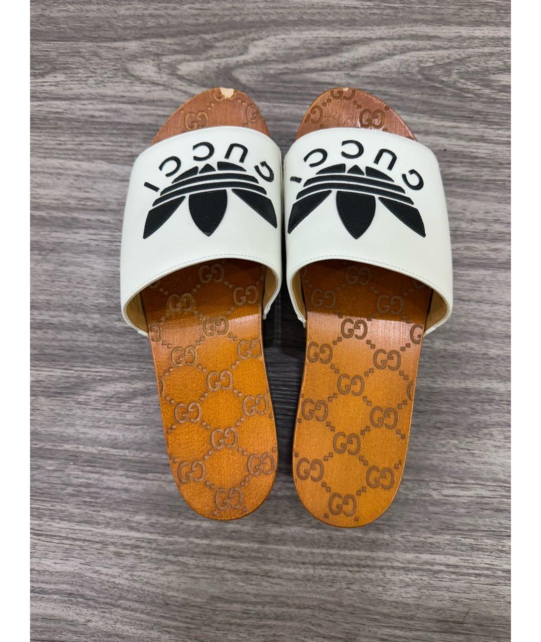 GUCCI Белые кожаные сабо, фото 2