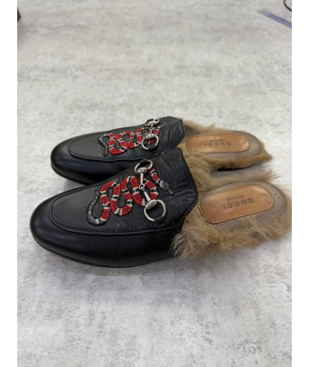 GUCCI Черные кожаные мюли, фото 7