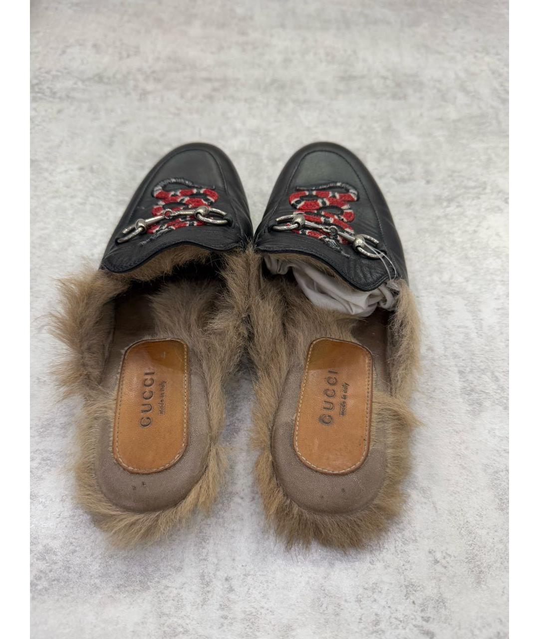 GUCCI Черные кожаные мюли, фото 4