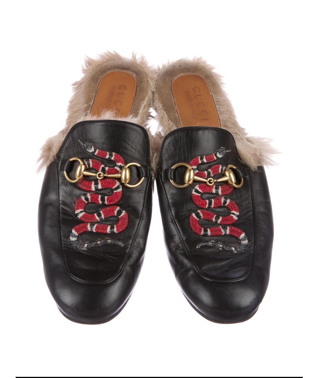 GUCCI Черные кожаные мюли, фото 2