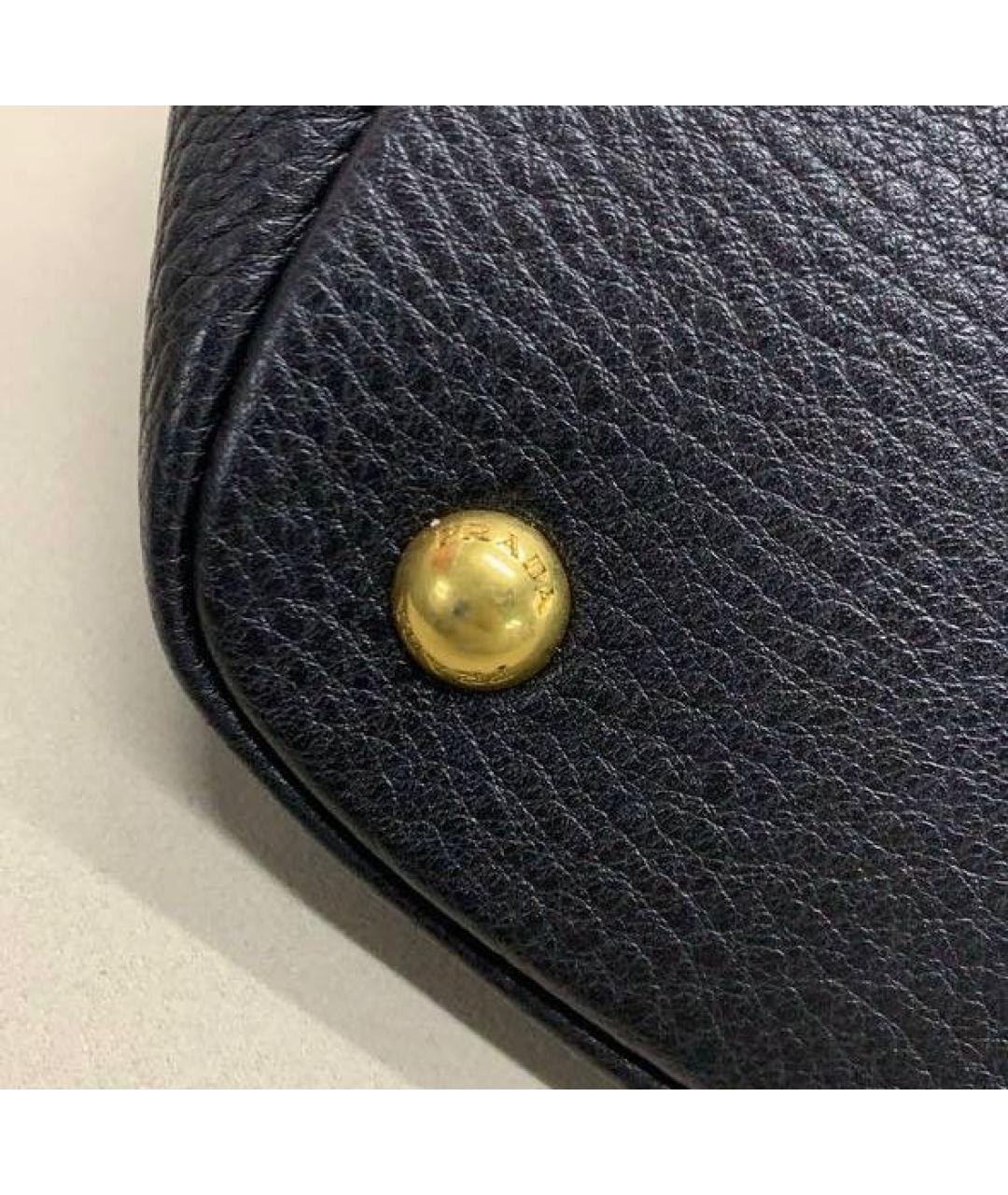 PRADA Черная кожаная сумка тоут, фото 4