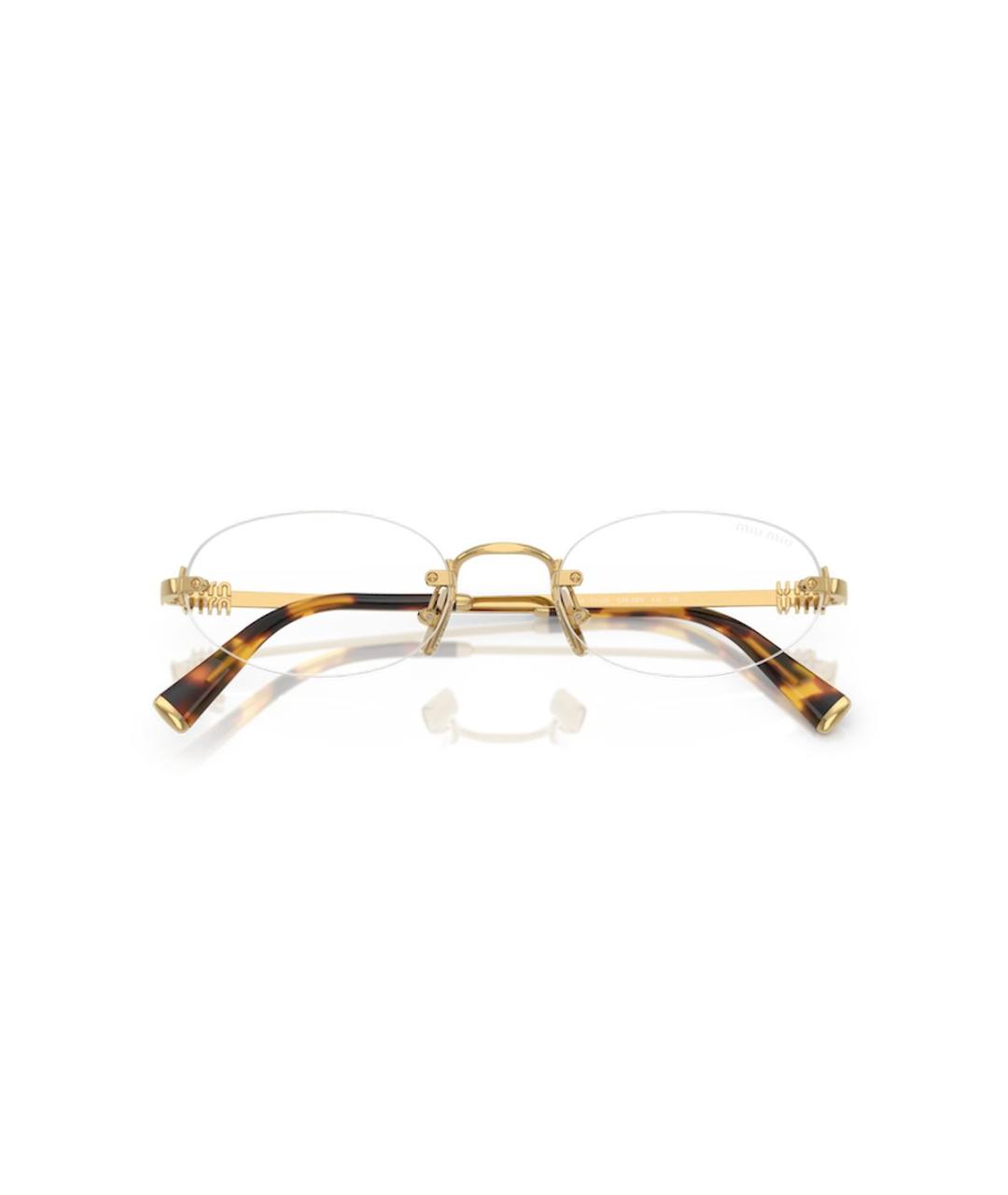 MIU MIU Золотые металлические солнцезащитные очки, фото 1