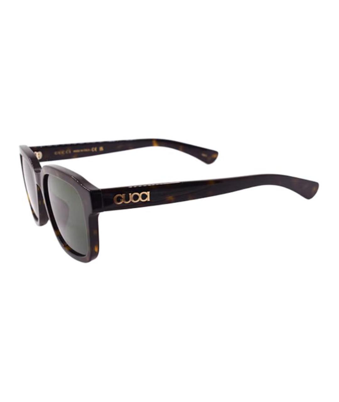 GUCCI Коричневые пластиковые солнцезащитные очки, фото 1