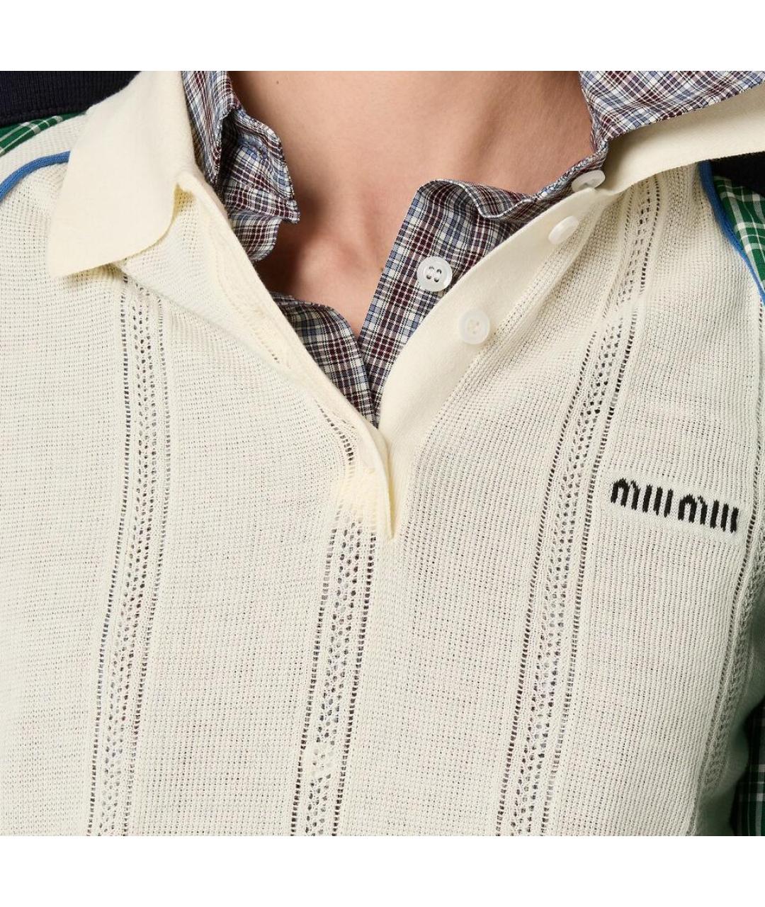 MIU MIU Бежевая футболка, фото 4