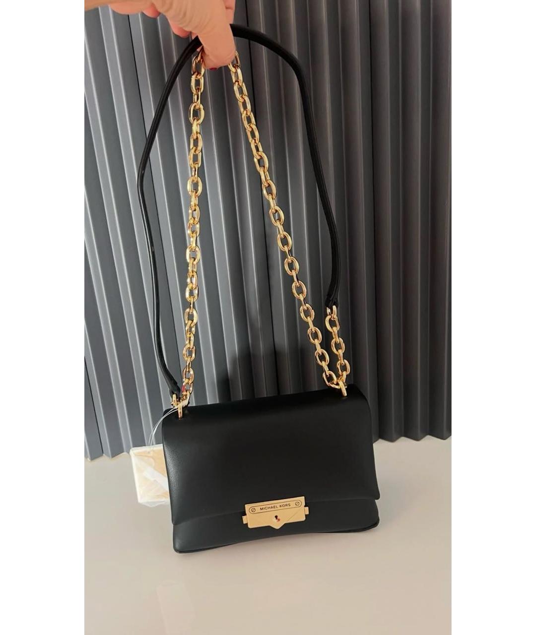 MICHAEL KORS Черная кожаная сумка через плечо, фото 8