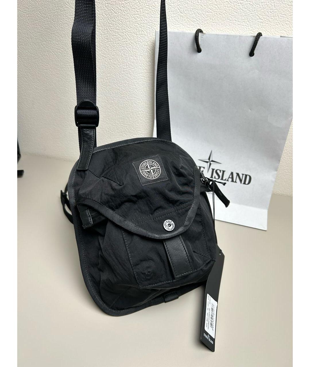 STONE ISLAND Черная сумка на плечо, фото 2
