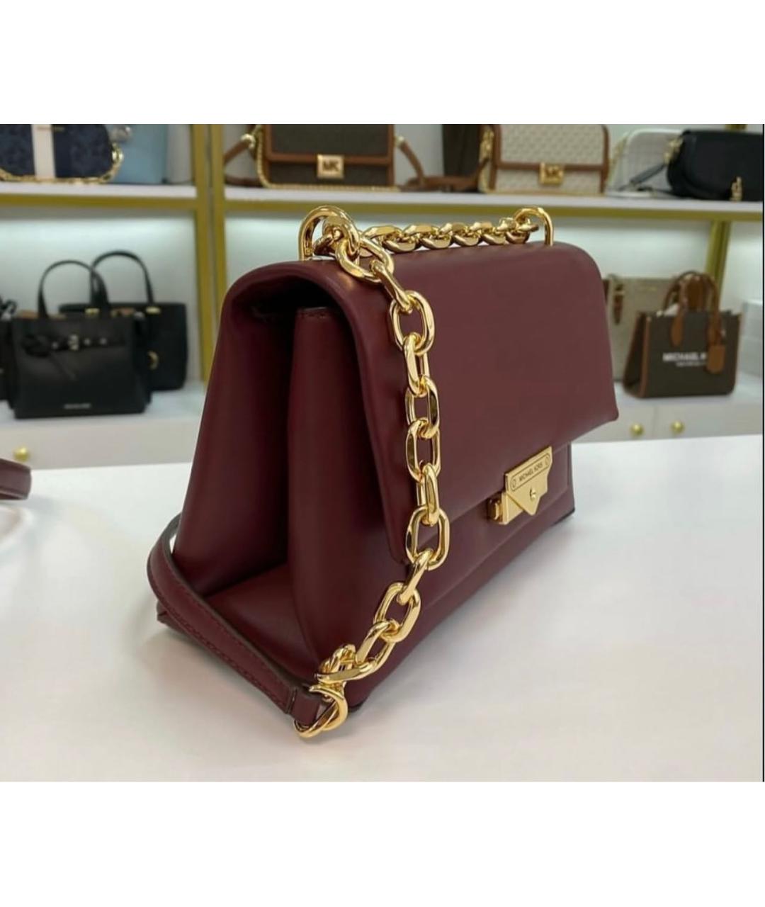 MICHAEL KORS Бордовая кожаная сумка через плечо, фото 4