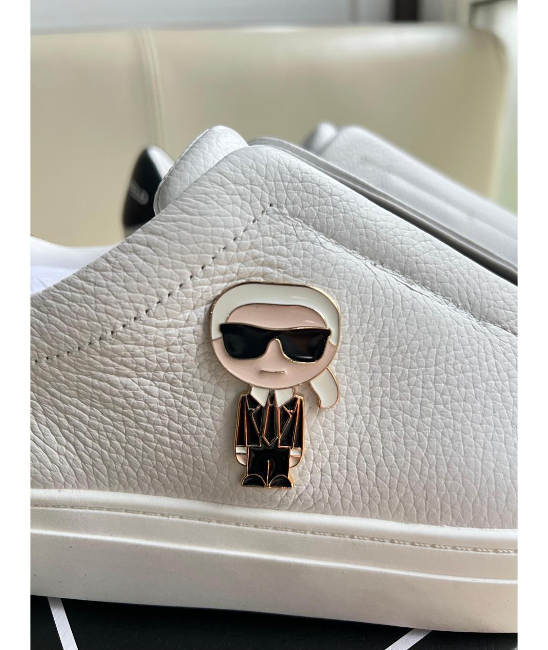 KARL LAGERFELD Белые кожаные кеды, фото 3
